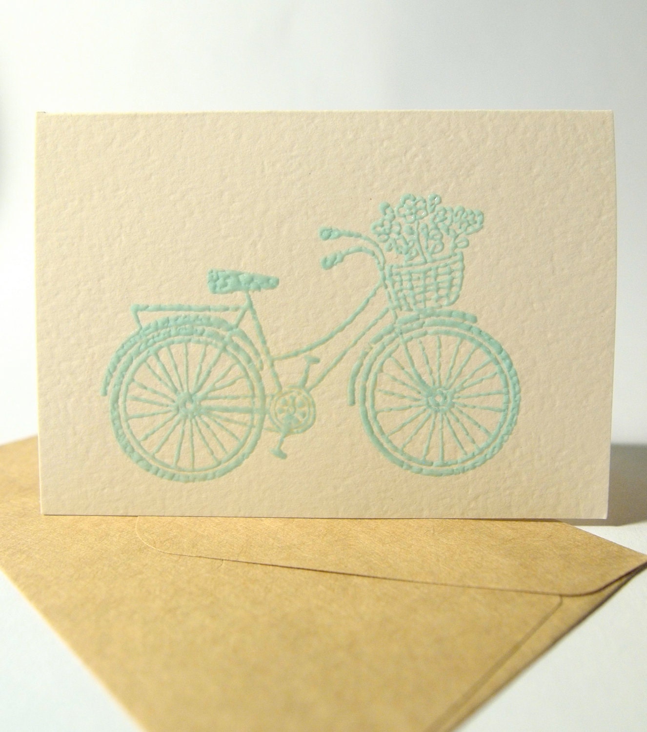 Bike notecard - mint color
