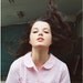 1950's. pink. gingham print. peter pan collar. vintage shirt. Sz l.
