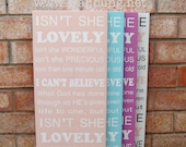 Baby Girl Subway Art Wood Sign - Isn't She Lovely - Perfect for the Nursery - Choose Your Color Scheme
