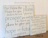 Large (18x18in.)  Jeremiah 29:11 For I Know the Plans I Have for You - Wood Sign