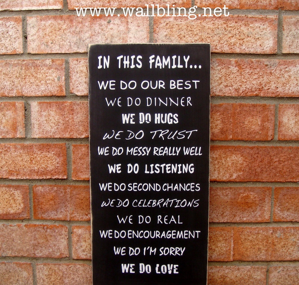 In This Family We Do... Family Rules Wood Sign
