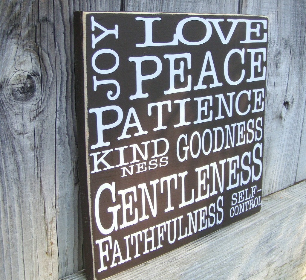Fruit of the Spirit Wood Sign - Choose your Color Scheme