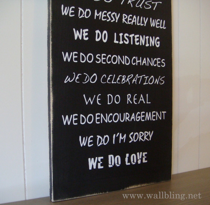 In This Family We Do... Family Rules Wood Sign