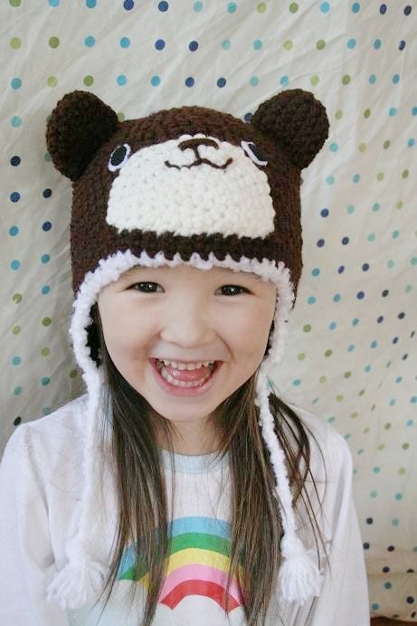 Dark Brown Bear Crochet Hat (2T - 4T)