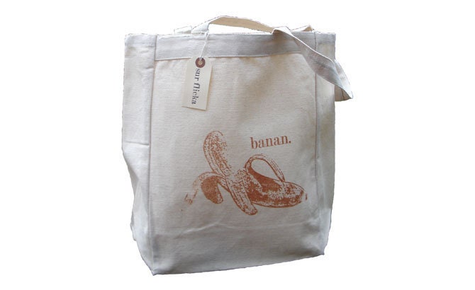 Tygkassar: Banan Tote Bag