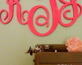 UNFINISHED 18" Wood  Monogram Custom Wall Decor Wooden Initials Wall Letters Modern Wall Letters Wood Letters Custom Initials