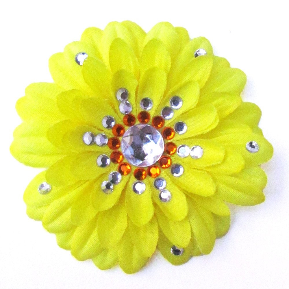 Yellow Penny Blossom Sparkly Flower Barrette (The Big Bang Theory)