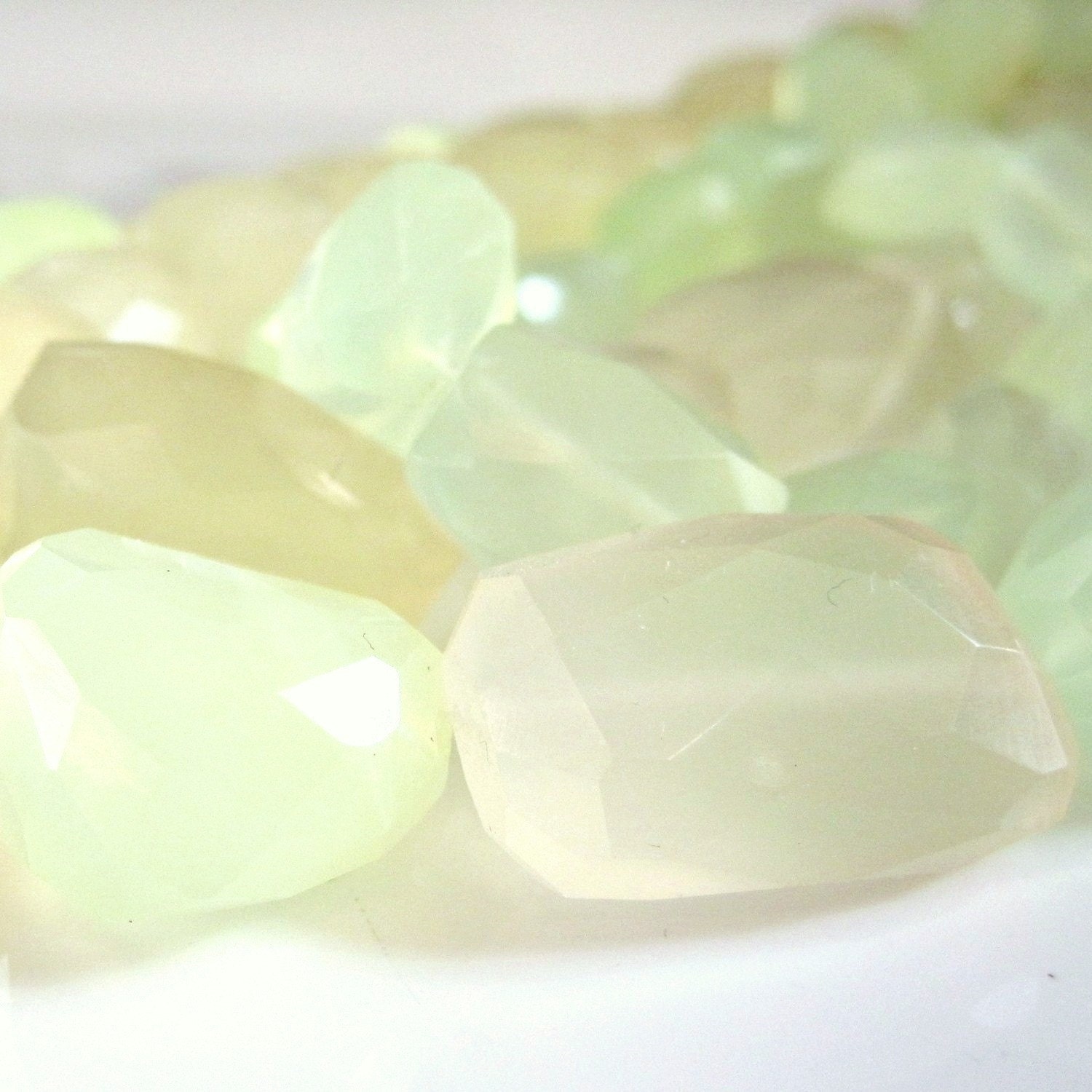 Nuggets, Chalcedony Nuggets , Lemon Lime - Half Strand