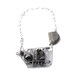 Safety pins necklace bib silver brown and grey with agate and beads for her - one of a kind - OOAK