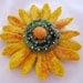 Felt sunflower brooch