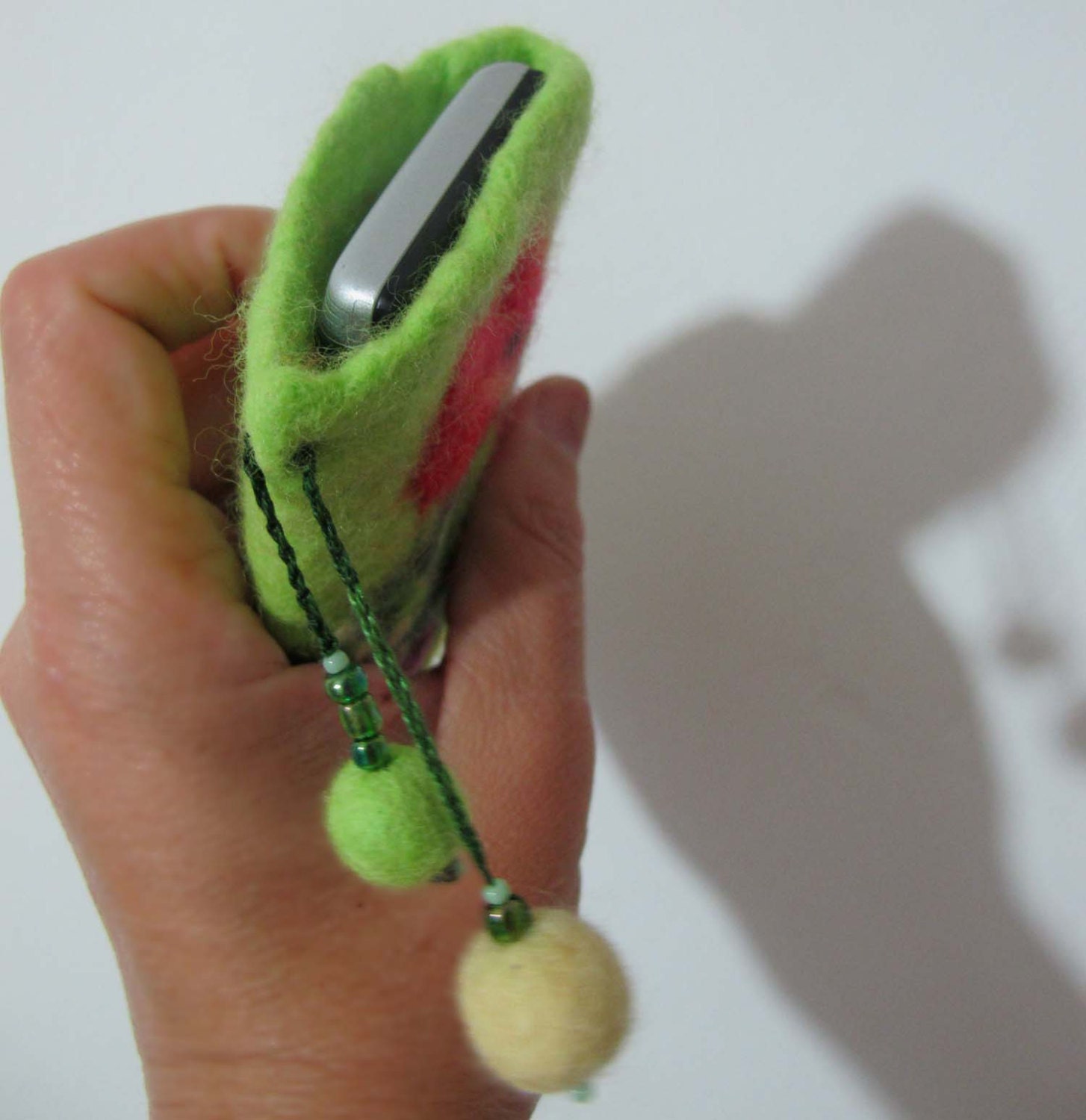 Felted case for cell phone