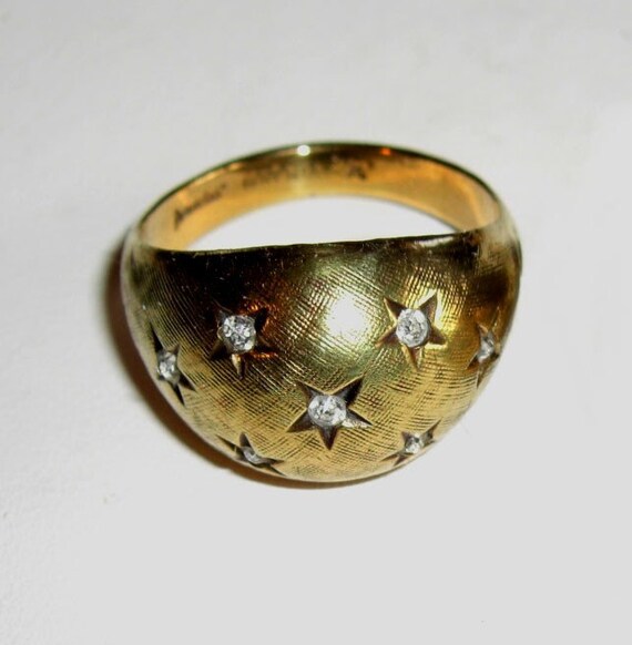 Karatclad+18+Kt+Hge Vintage Karatclad 18KT HGE and Rhinestone Ring by lucra on Etsy