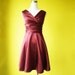 Red satin dress retro v neck dress 60s Cocktail Prom bridesmaids dress Custom Made to Your Size