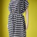 black and white dress long tunic plus size free size retro sailing boat print short kimono sleeves dress - FREE SIZE up to US 20