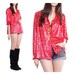 Vintage 70s Star Blouse - Red Gold Lame Slouchy Shirt - S / M / L / XL / 1X / 2X