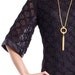 Vintage Lace Dress Sheer Black Embroidered Bow Shift Cocktail Party 50s 60s - M