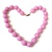 Vintage Pink Necklace, Cotton Candy Pink Costume Jewelry Choker, Disco Ball, Faceted Plastic Beaded Necklace, 20"