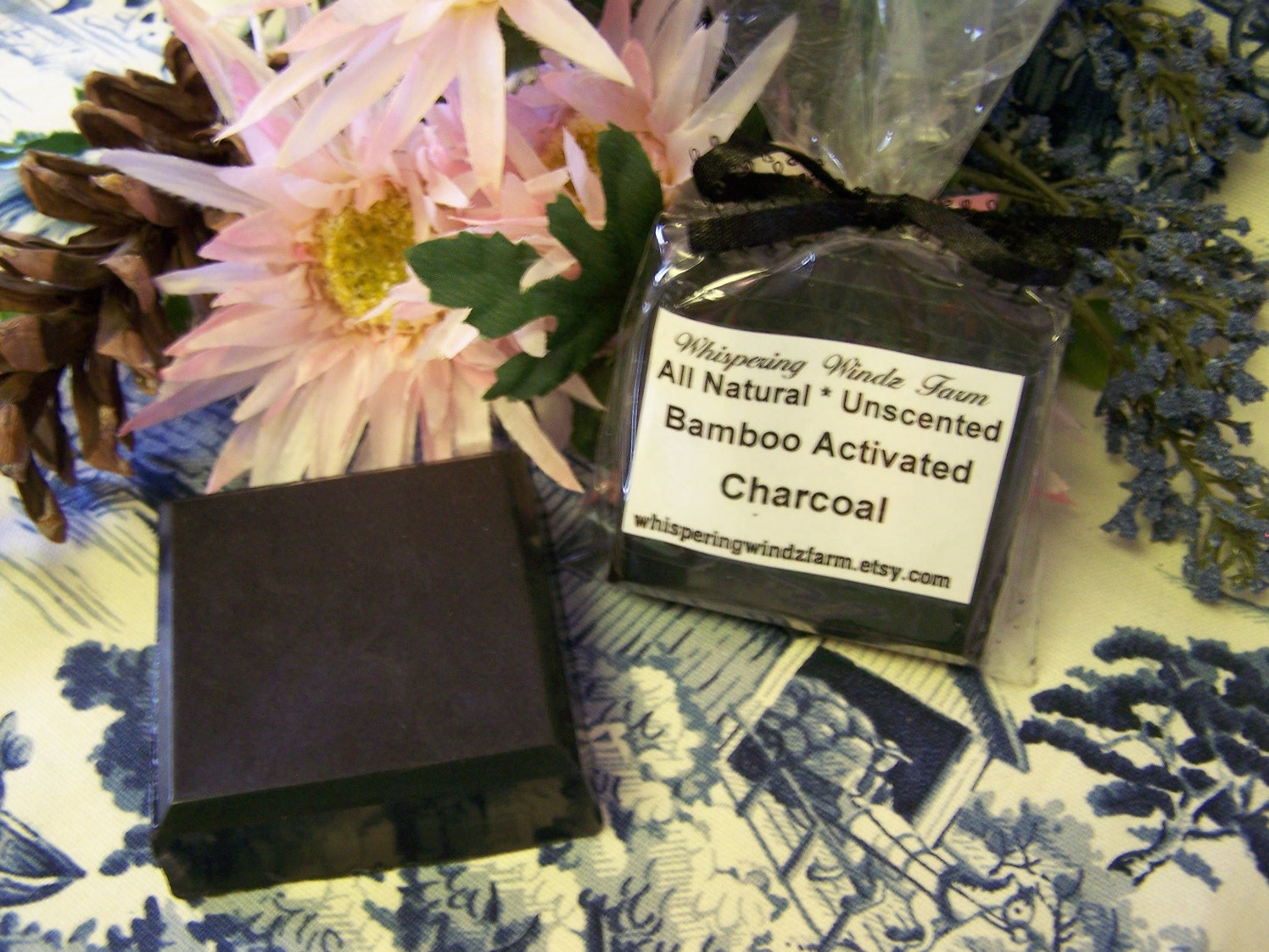 Bamboo Activated Charcoal Soap- Detox-  All Natural - Organic-Vegan-Unscented - 4-4.5oz
