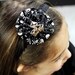 Yoyo Headband in Black and White Girly Skulls and Crossbones