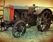 Metallic Photo of Antique Tractor 4x6 Fine Art Print