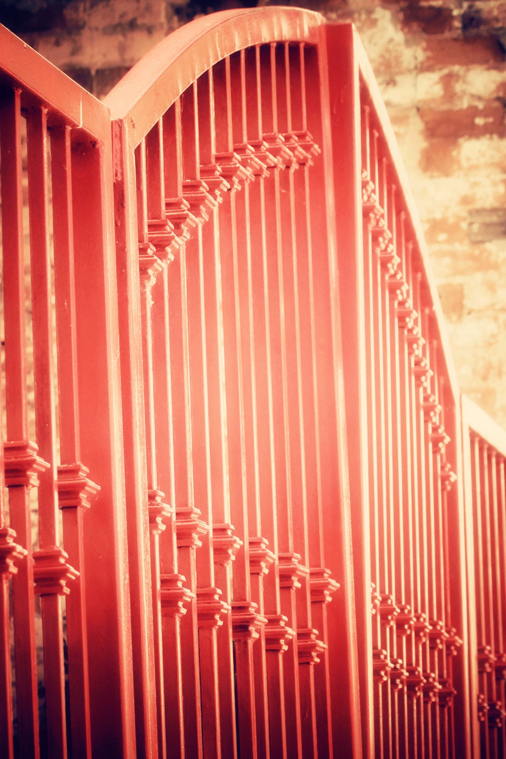 Geometric Red Gate photo 8x12 photograph Fine Art Metallic Photography Print