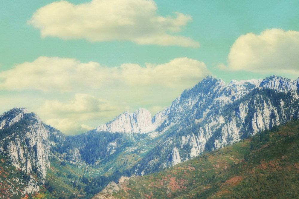 Ethereal Mountains photograph Fine Art photography Metallic photo Print 8x12