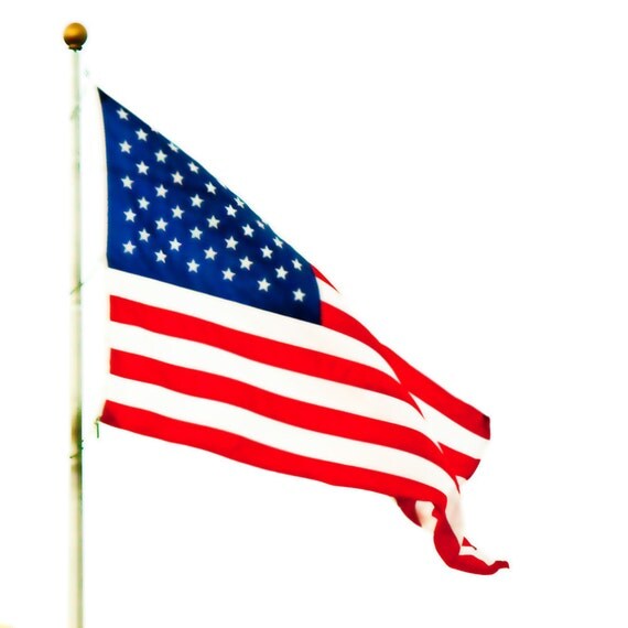 Abstract American Flag Fine Art Metallic photo Print 8x8