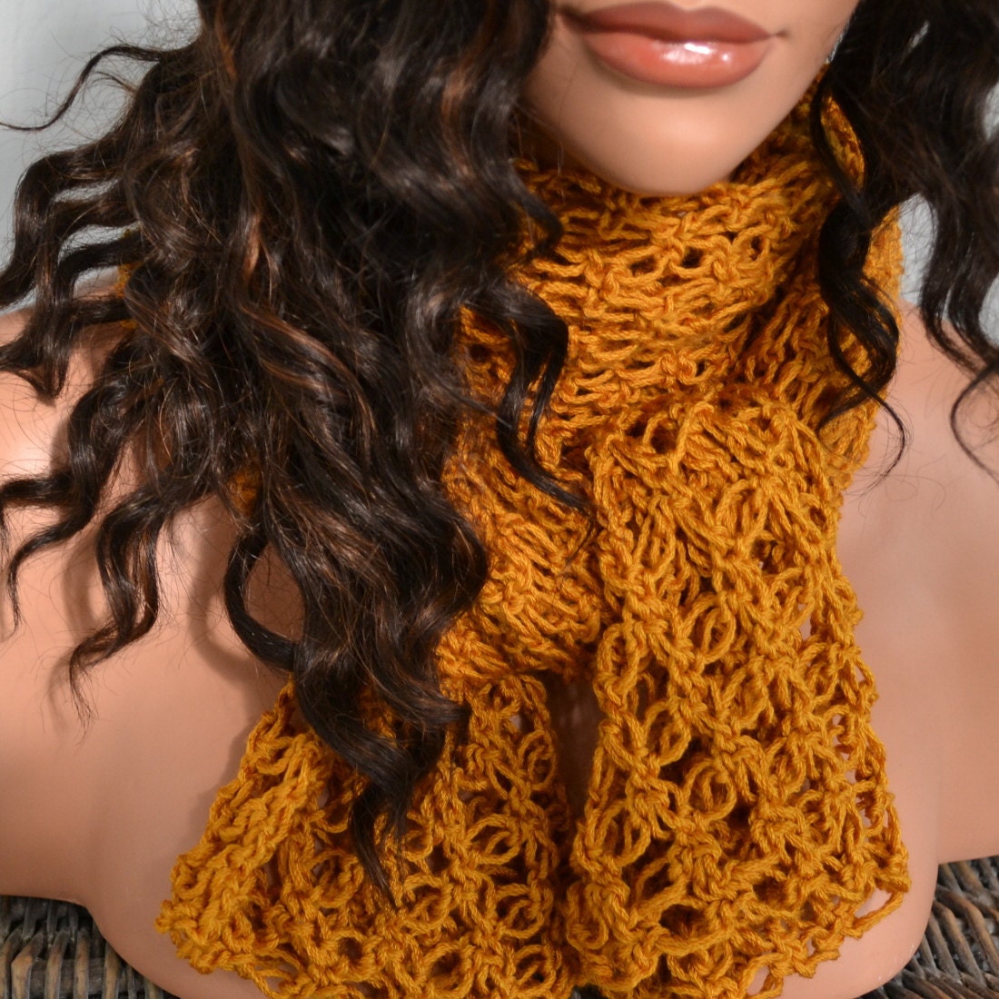Shrug Scarf - Golden Yellow- Marino Wool -REDUCED PRICE