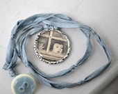 Knotted Seam Binding Necklace with Silver Pendant -Little House on the Prairie-Pa Goes to Town