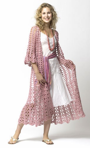 Crochet Jacket - Hand Crochet Long Jacket - Made to Order - Sizes Small to XL - Free Shipping