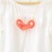 Chain reaction, crochet chain necklace. Coral pink cotton yarn