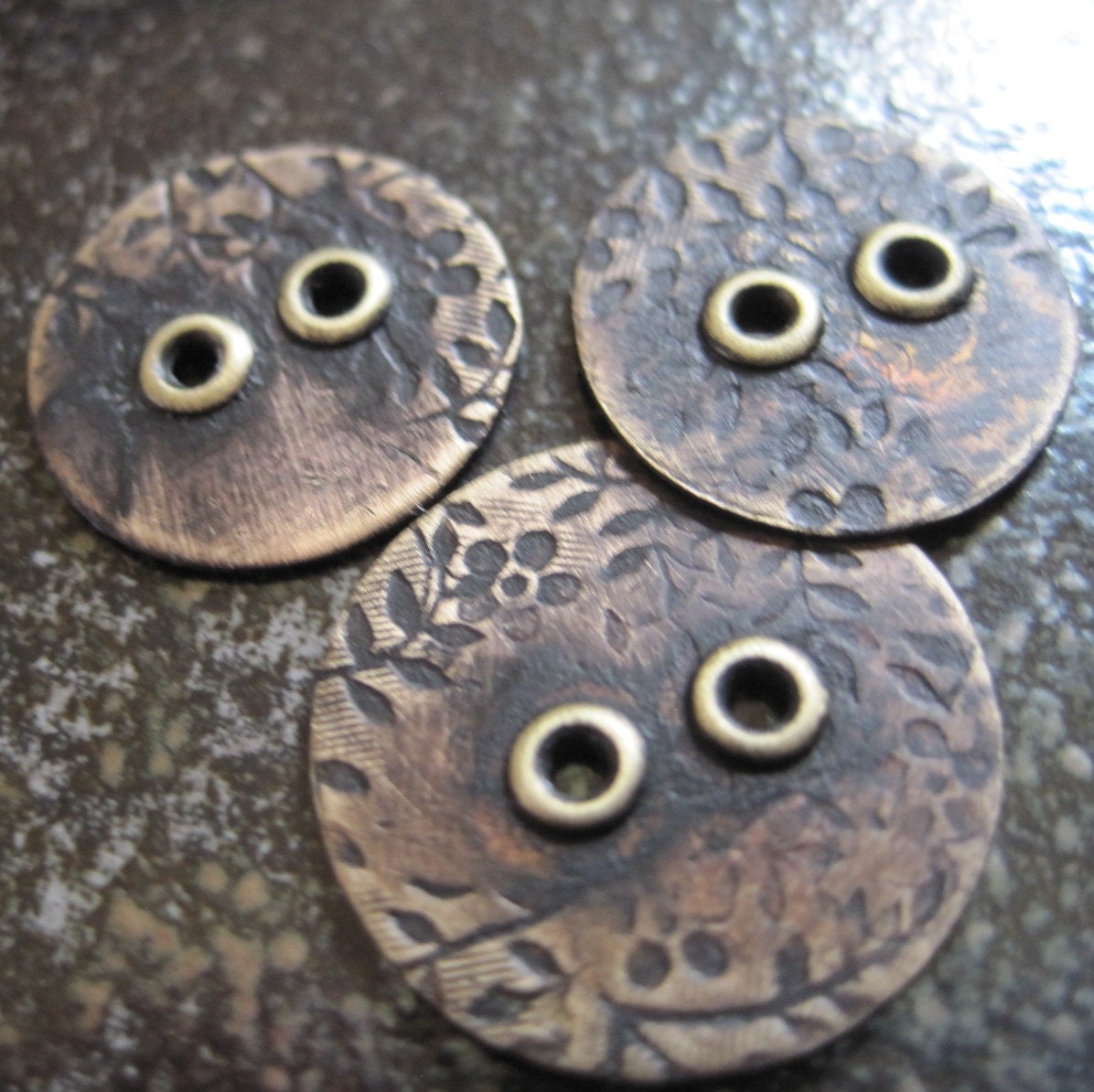 Items Similar To Vintage Looking Floral Brass Buttons On Etsy