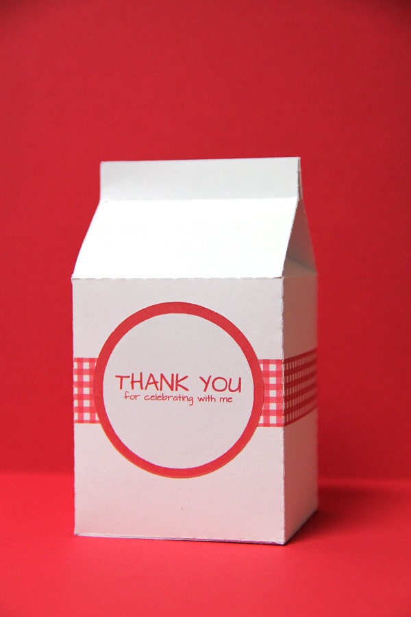 Milk Carton treat- favor boxes (small, set of 12)