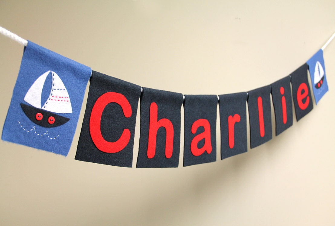 Personalized Felt Name Banner - you choose colors and font