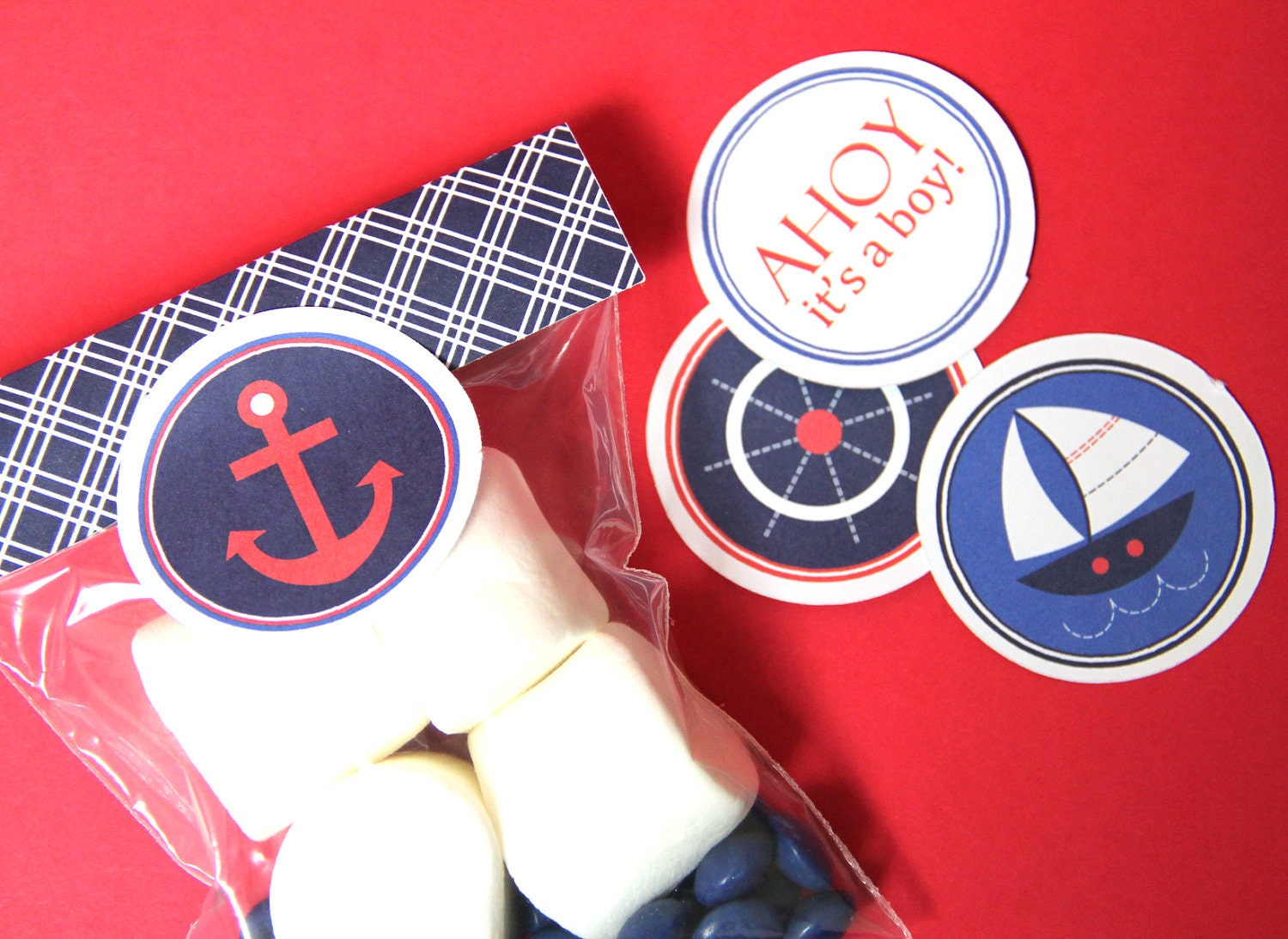 Nautical (Classic Sailboats) - Party Stickers, set of 12 (four styles) Il_570xn