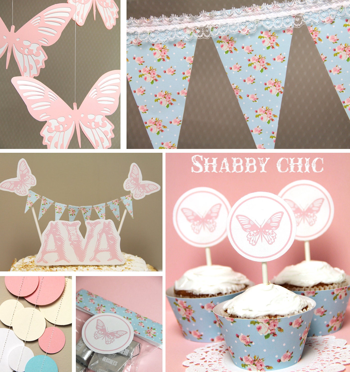 shabby chic birthday party on Etsy, a global handmade and vintage 