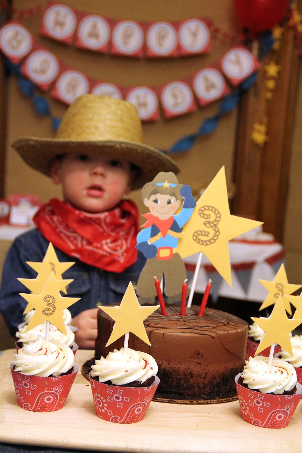 Vintage Cowboy Cutie - Cake Topper or Specialty Table Centerpiece