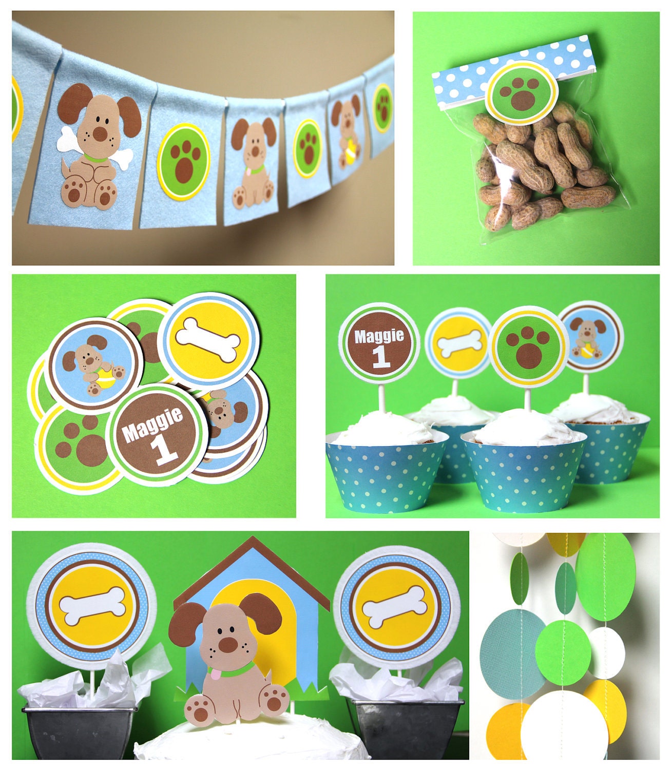 Playful Puppy Treat / Favor bags, set of 12