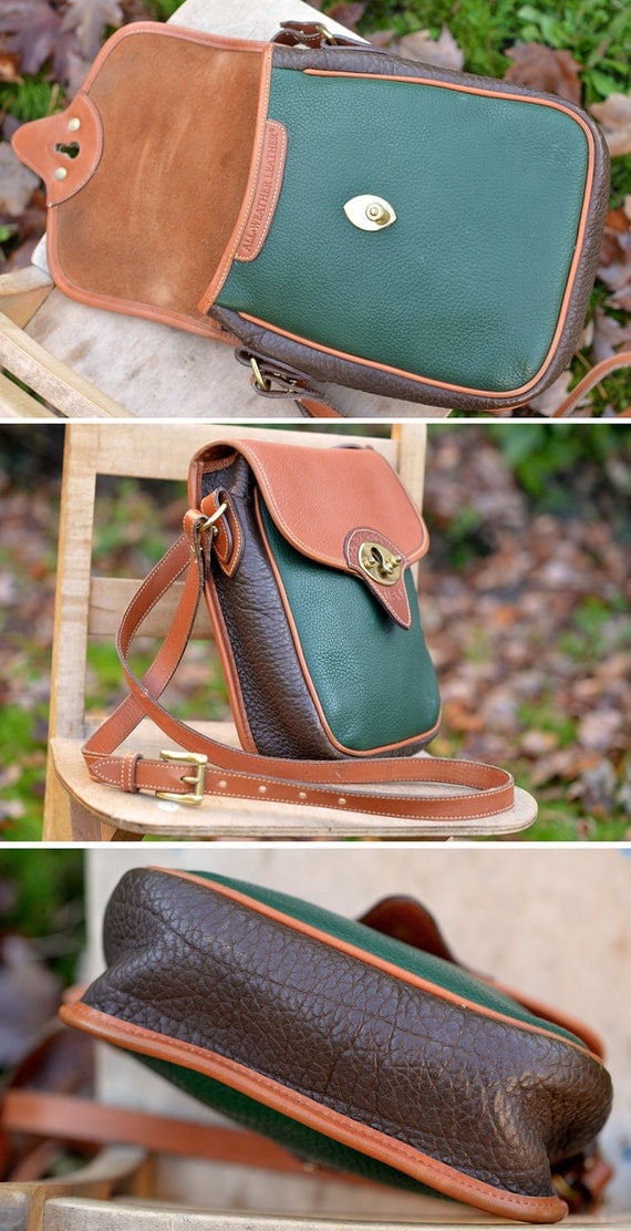 RARE Tri-Color Dooney & Bourke Vintage Leather Satchel Purse