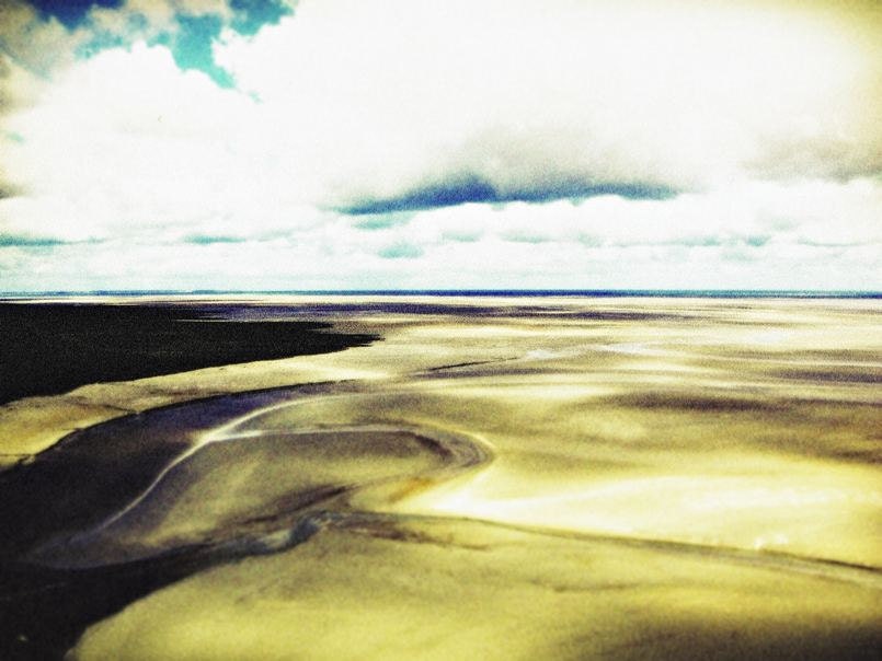 French Landscape Photography- Sky at Mont Saint Michel 5x7 beach photography nursery decor blue white