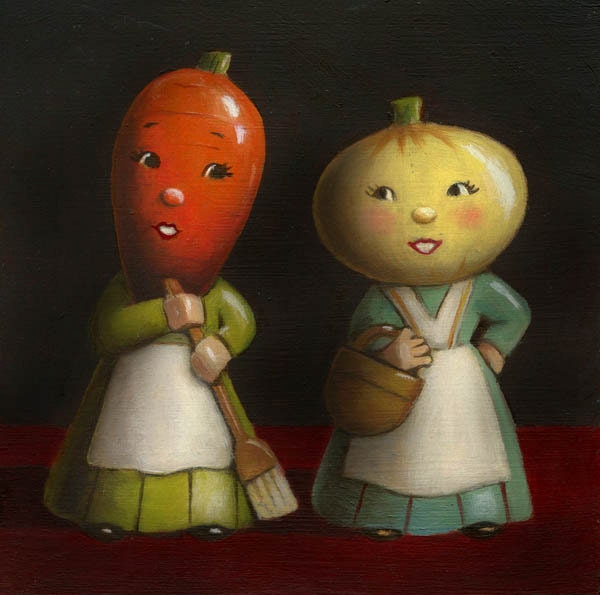 Vintage Anthropomorphic Salt and Pepper Still Life