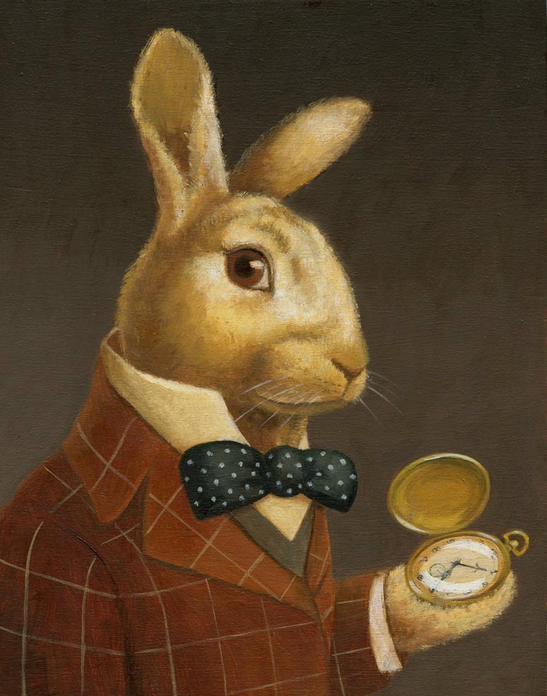 White Rabbit Portrait - Bunny portrait - Victorian