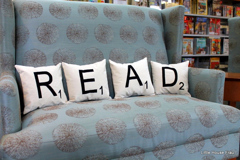 READ Scrabble Tile Letter Pillows