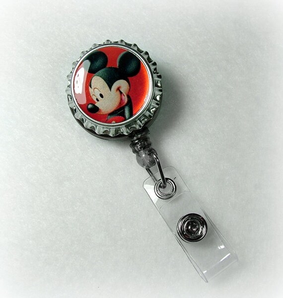 Items similar to Mickey Mouse Retractable ID Holder Badge Reel on Etsy