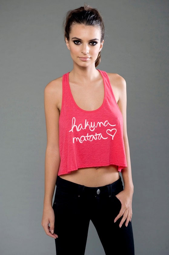Hakuna Matata Crop Top Eco Pima Modal Racerback Crop Top