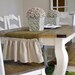 FARMHOUSE CHIC (LARGE) -- burlap table runner with cream muslin ruffle--extra long