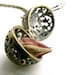 Rosebud and wish box necklace pendant ( pirate, treasure, textured, rose perfume, antique, filigree, love ) 48