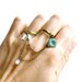 Shabby chic double ring ( snow white, verdigris, multi strands, multi chains, flower, brass, drops, chain, love ) 45