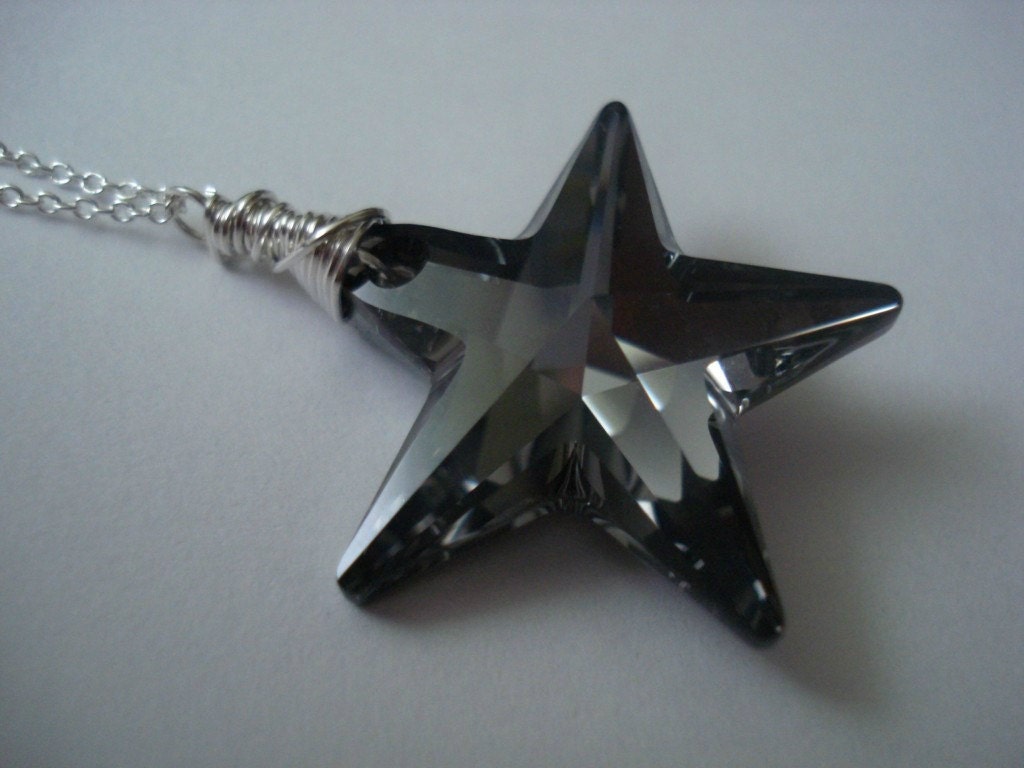 Star Gazer 101 - Handmade Swarovski Star and Sterling Silver Necklace