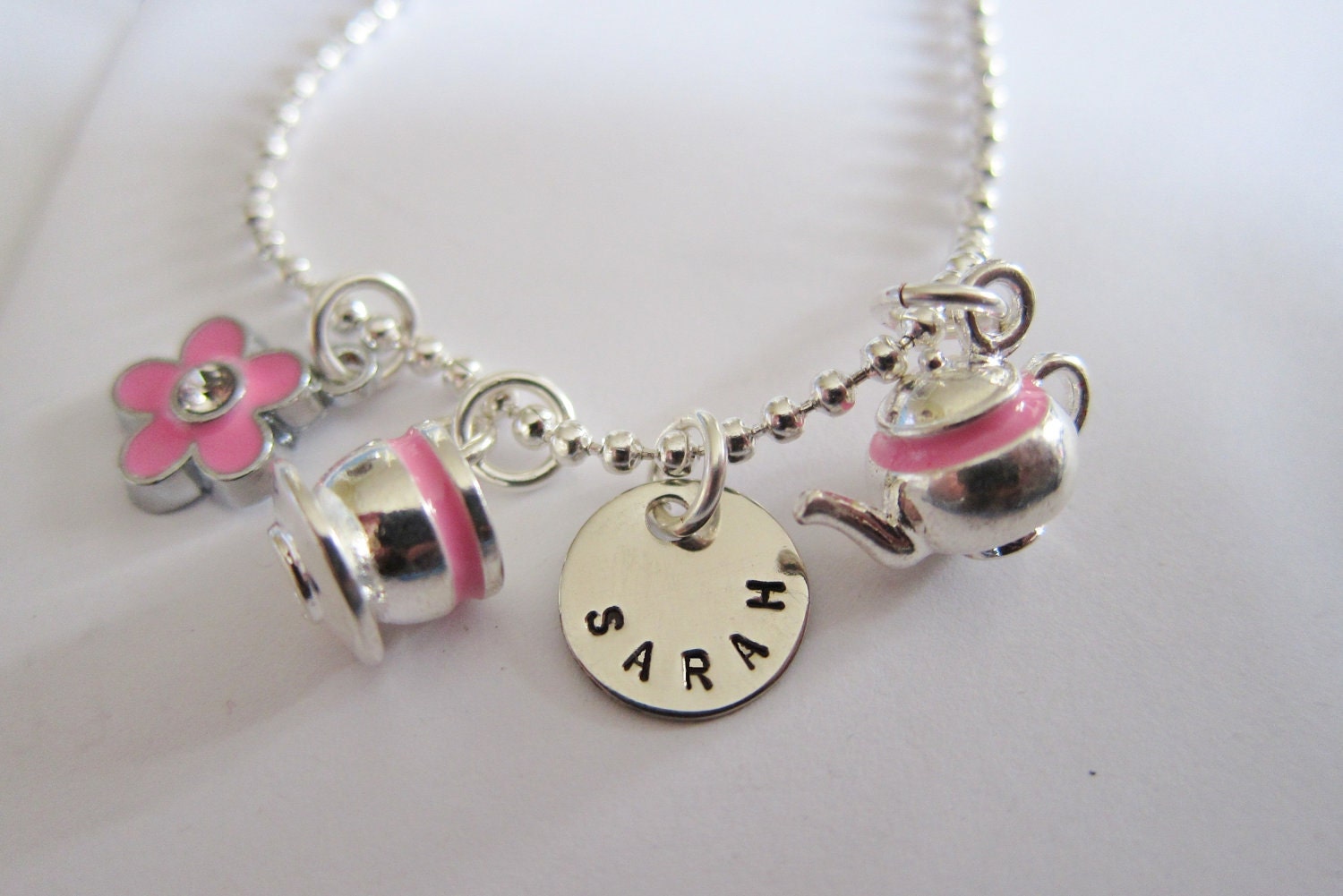 Personalized - Princess Tea Party - Tea Party - Tea Party Birthday - Tea Cup - Tea Pot - Mad Hatters Tea Party - Girls Charm Necklace